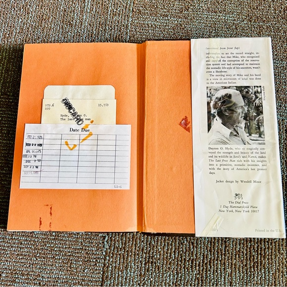 The Last Free Man Dayton O. Hyde Ex-Library Mylar Cover Hardcover DJ - Picture 8 of 13